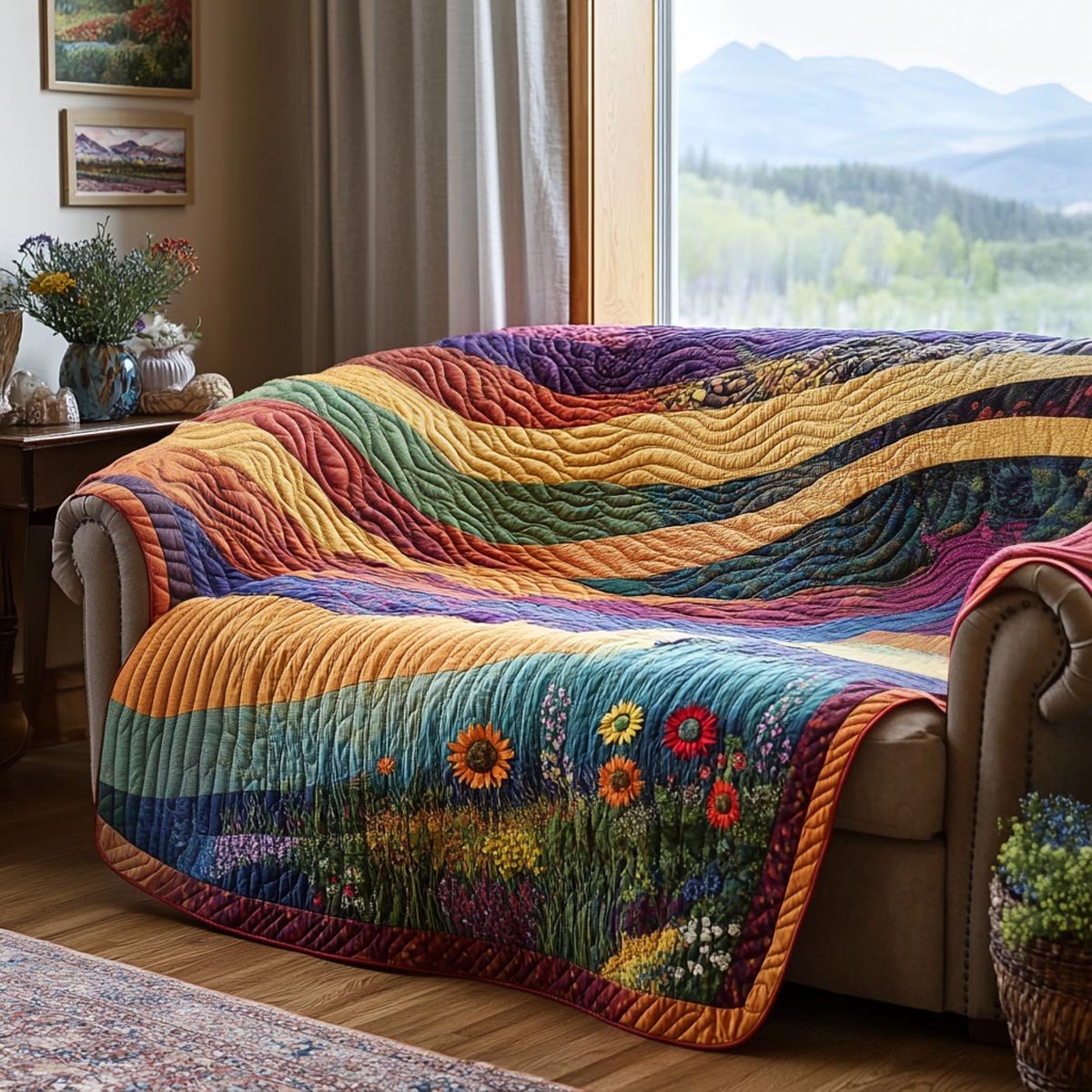 Floral Vista Sofa Cover