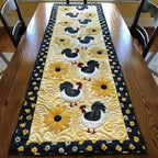 Floral Chickens Table Runner