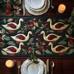Floral Goose Table Runner