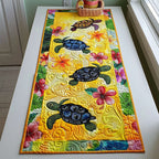 Floral Turtle Journey Table Runner