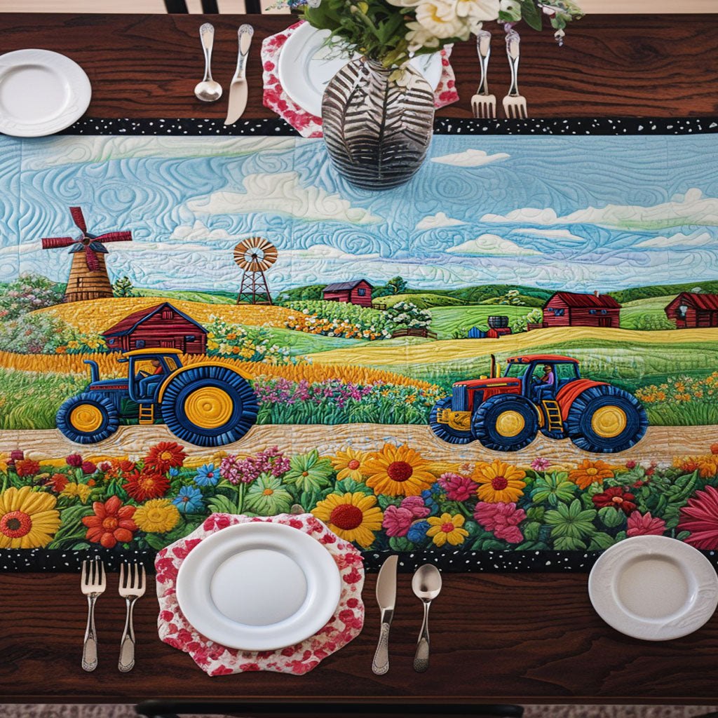 Flowered Road Table Runner