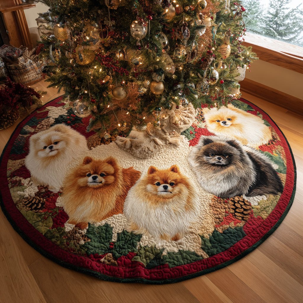 Fluffy Holiday Cheer Christmas Tree Skirt