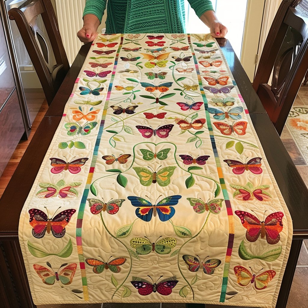 Fluttering Butterflies Table Runner