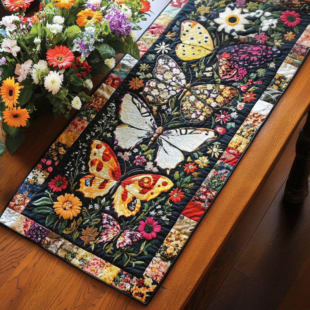 Fluttering Garden Table Runner