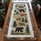 Bear Family with Pine Trees Table Runner