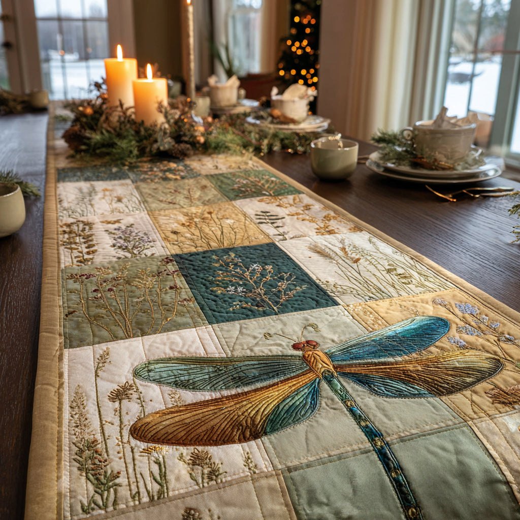 Forest Breeze Dragonfly Table Runner