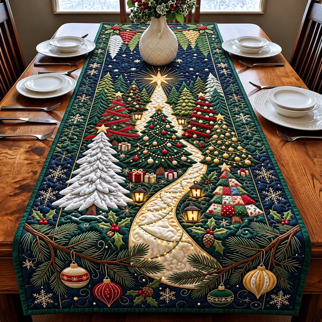 Forest Christmas Tree Table Runner