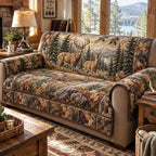 Forest Deer Gathering Sofa Cover