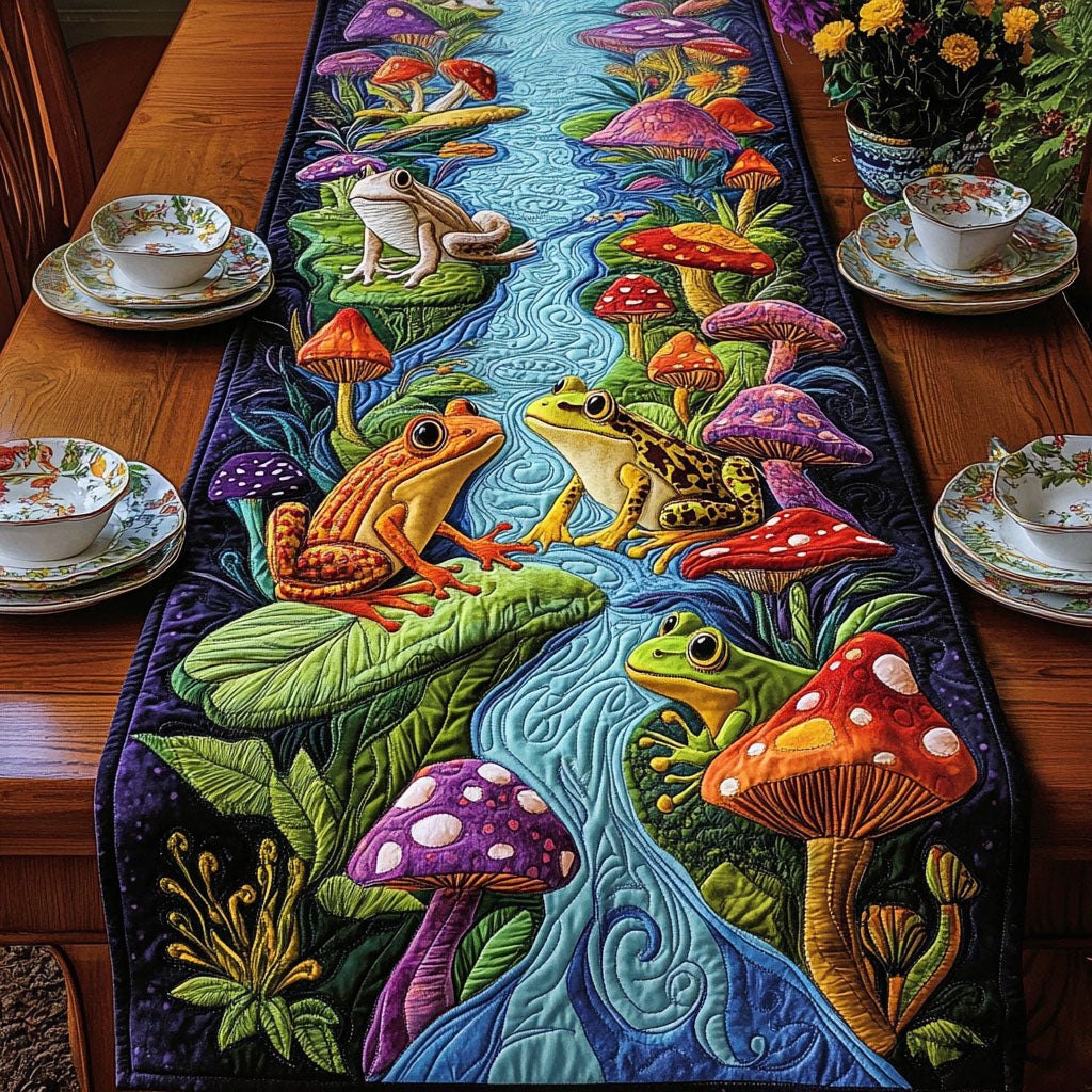 Forest Frog Fantasy Table Runner