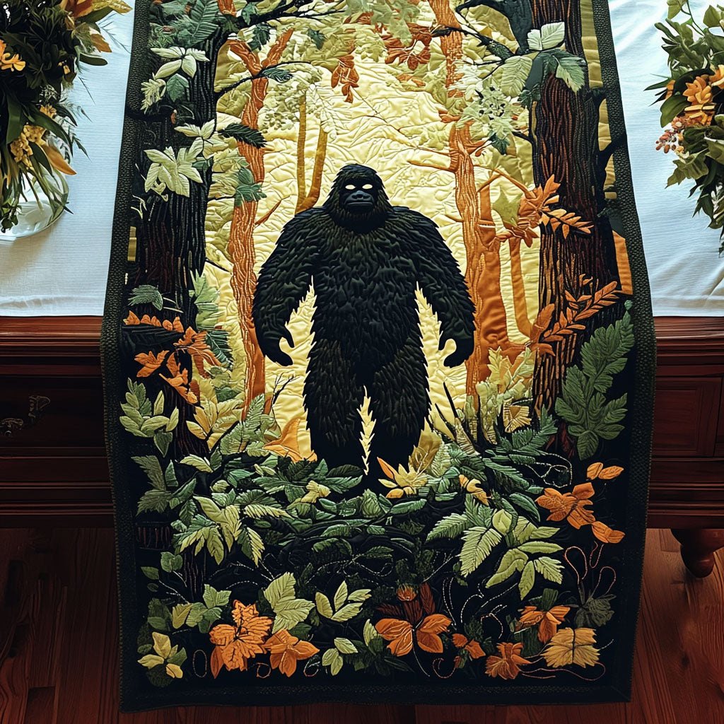 Bigfoot in the Autumn Forest Table Runner