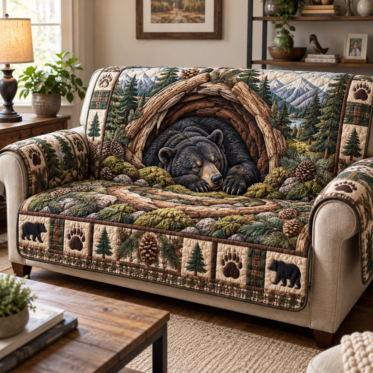 Forest Hollow Bear Sofa Cover