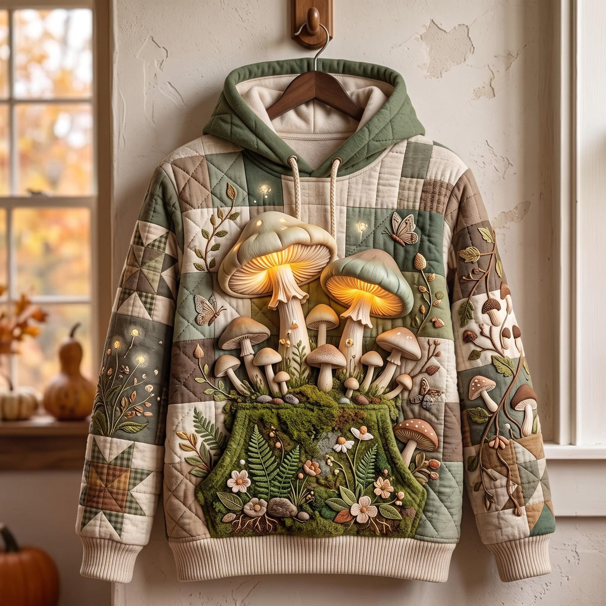 Forest Mushroom hoodie, all-over print