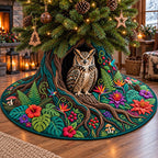 Forest Owl Haven Christmas Tree Skirt