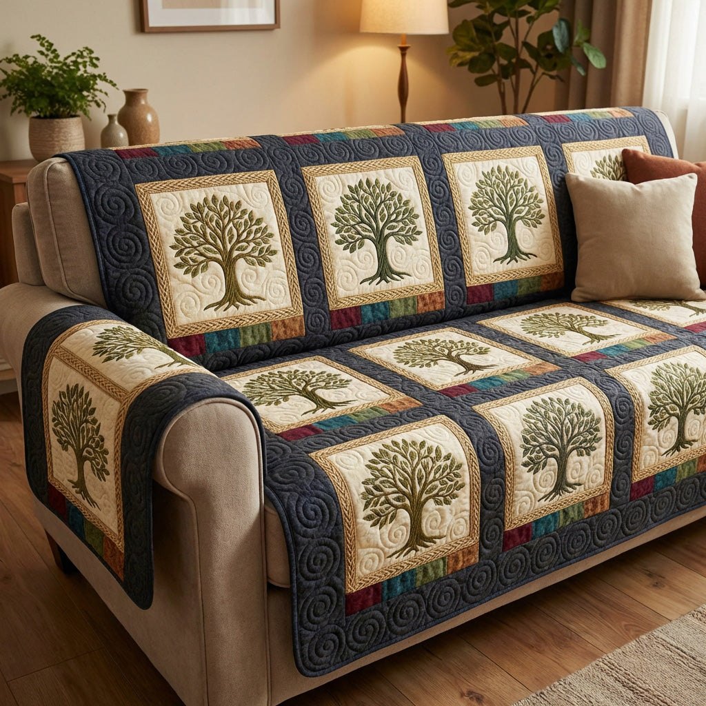 Forest Patchwork Tree Sofa Cover