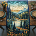 Mountain Lake Among the Pines Table Runner