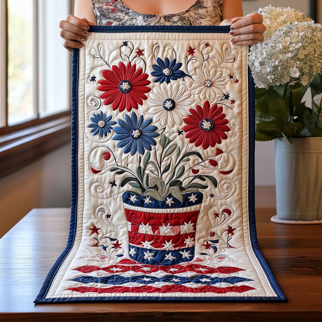 Freedom Flowers Table Runner