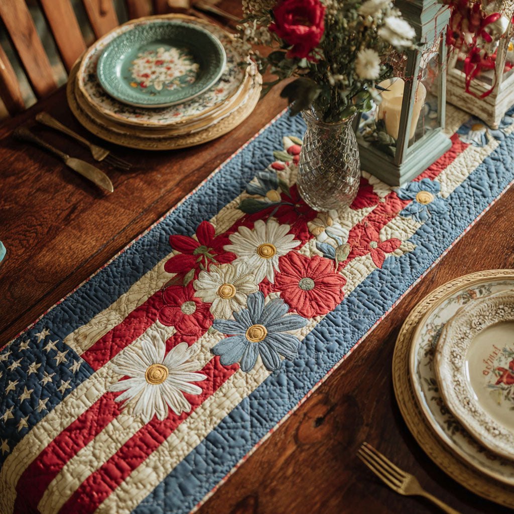 Freedom Star Blossom Table Runner