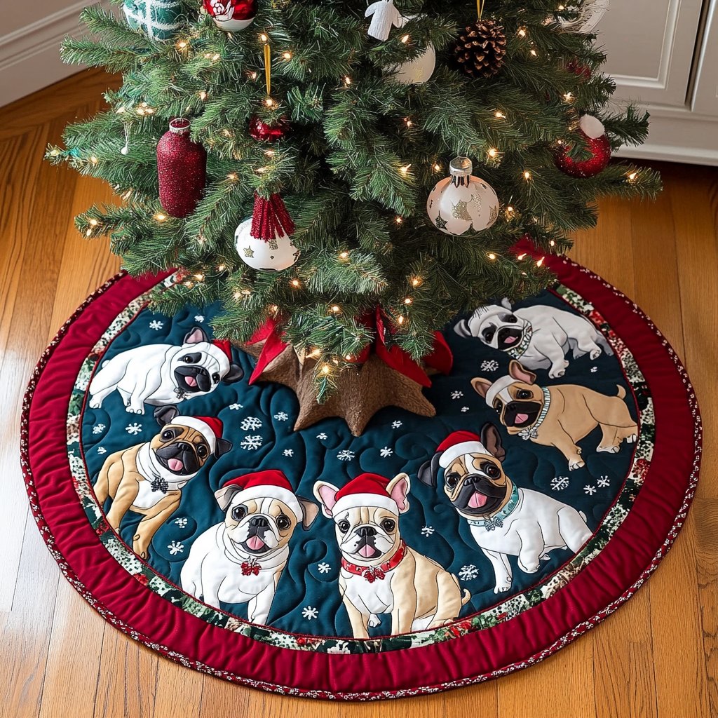 French Bulldog Christmas Charm Christmas Tree Skirt
