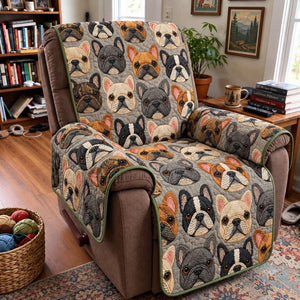 French Bulldog Faces Sofa Cover - Made to Order