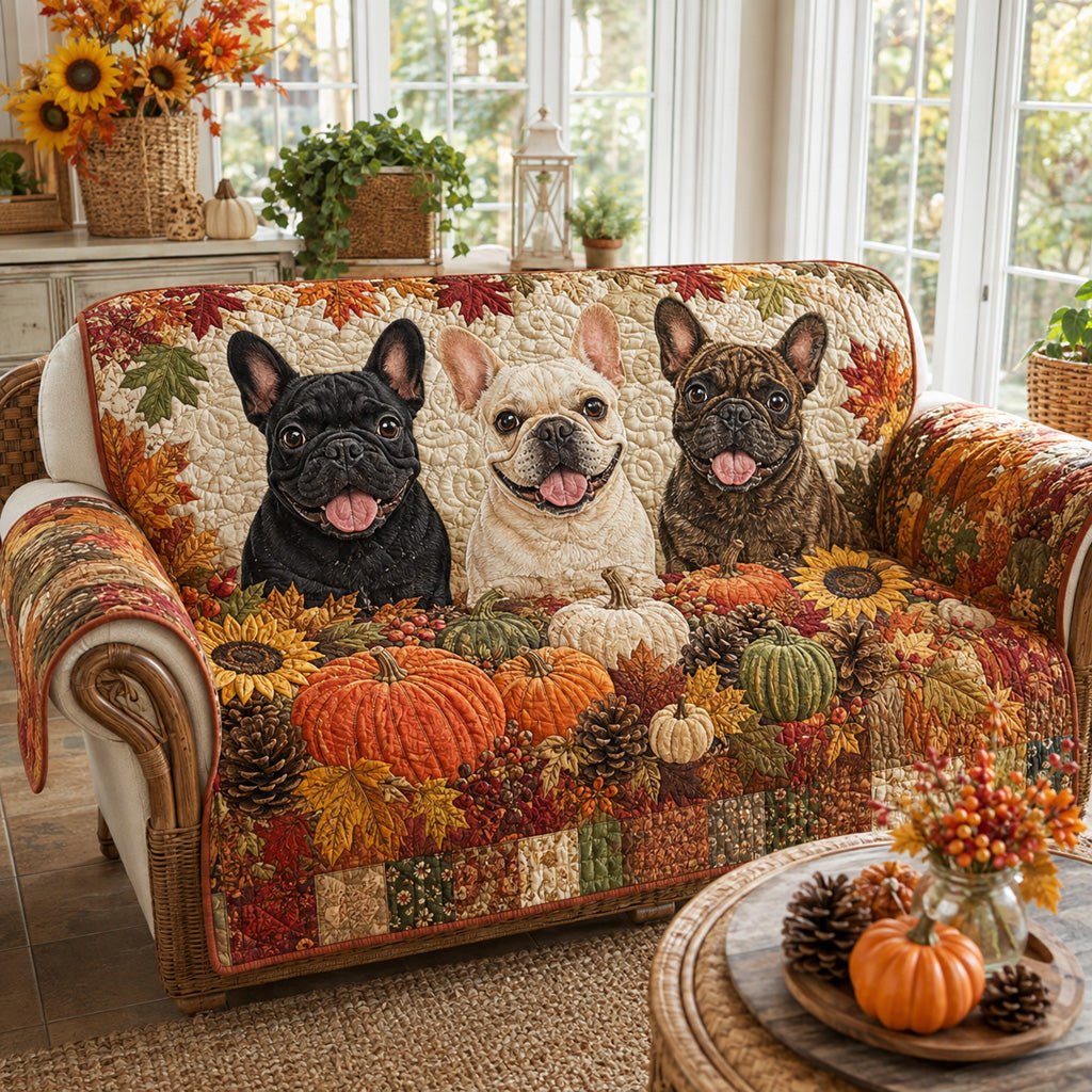 French Bulldog Meadow Sofa Cover