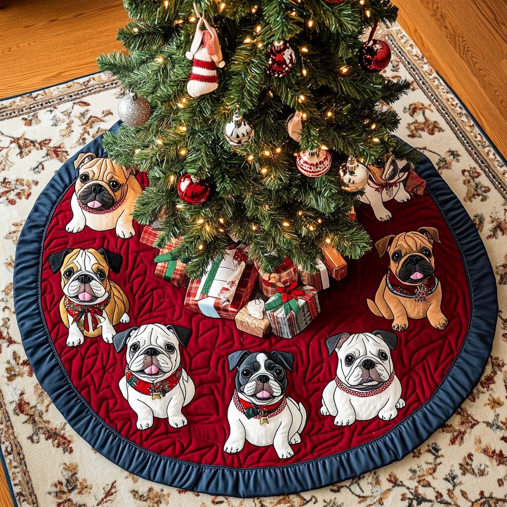 French Bulldog Noel Christmas Tree Skirt
