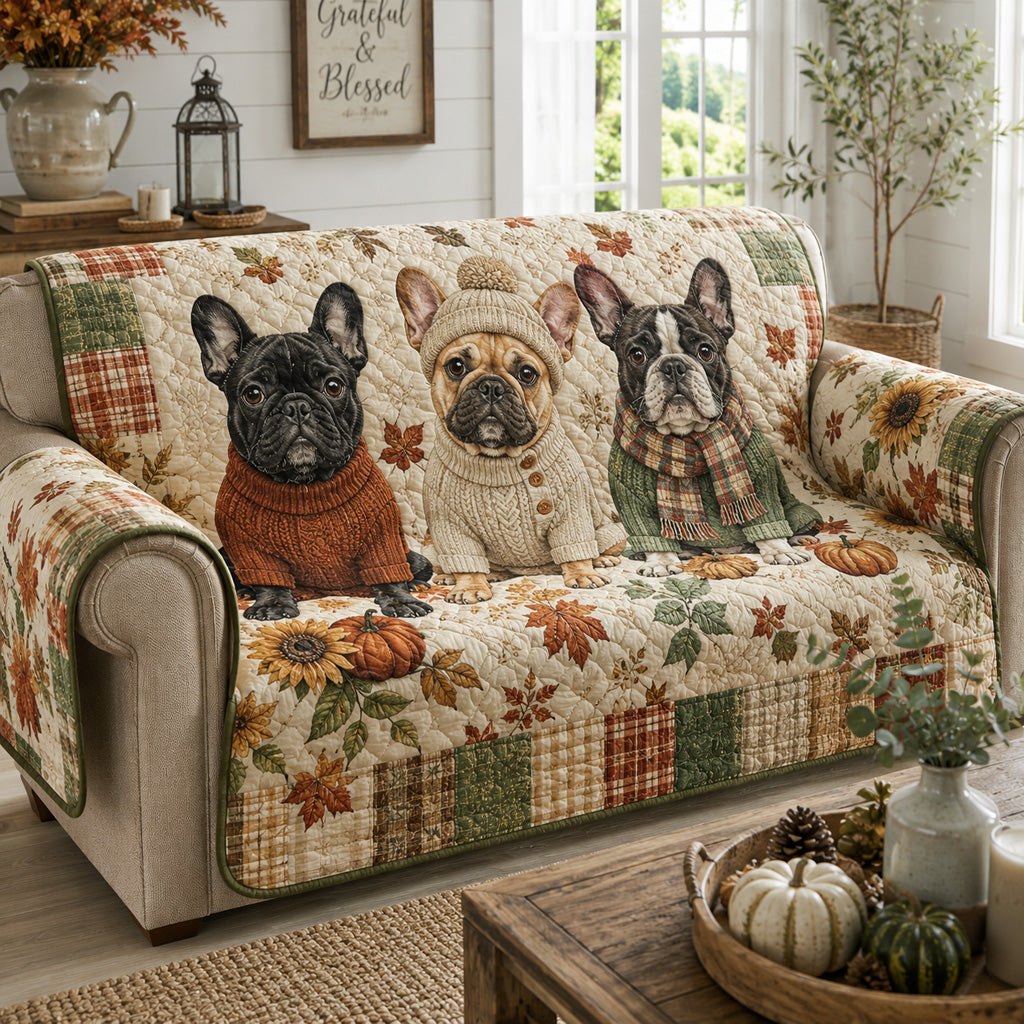 Frenchie Rustic Charm Sofa Cover