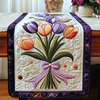 Fresh Tulip Blooms Table Runner