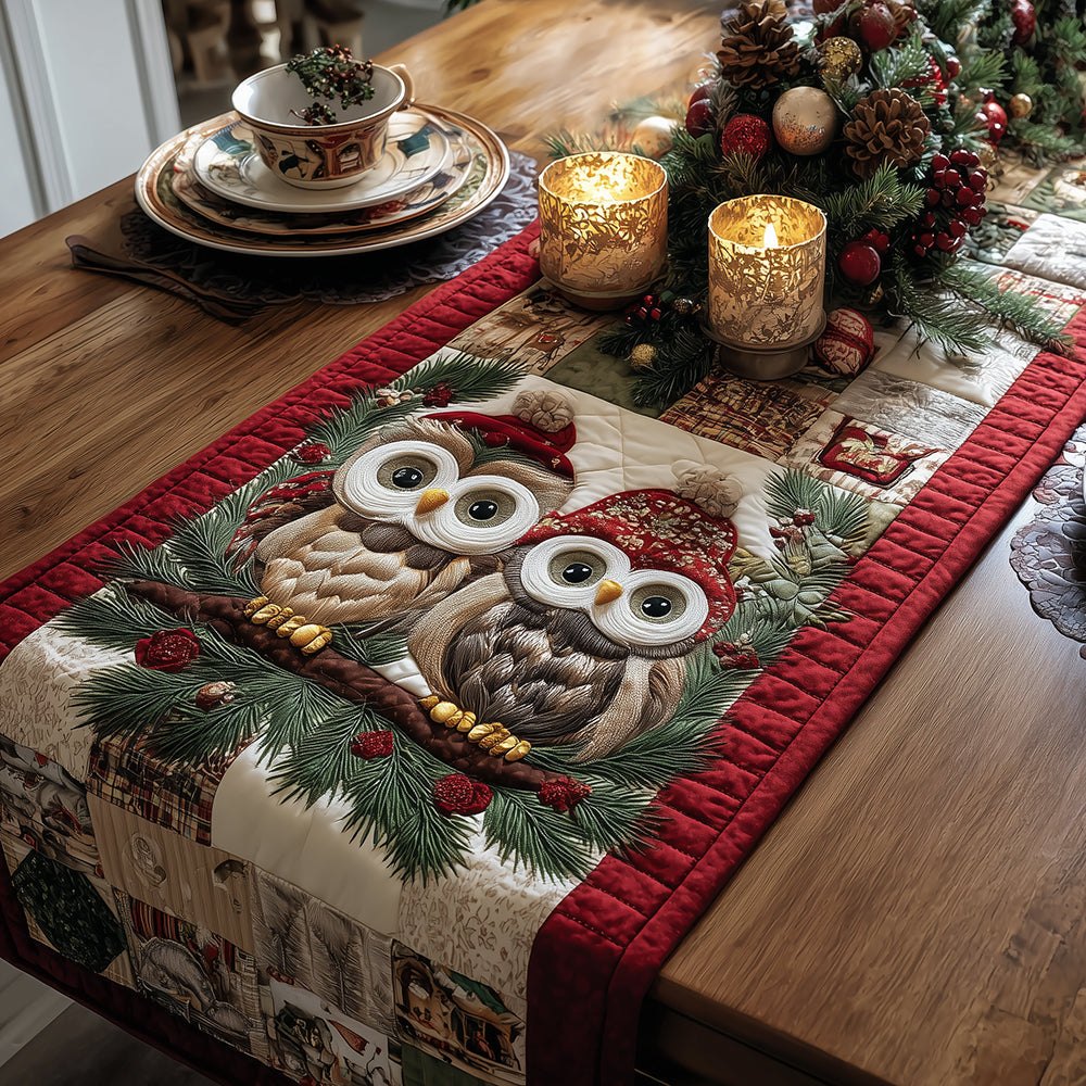 Frost Owl Whispers Table Runner