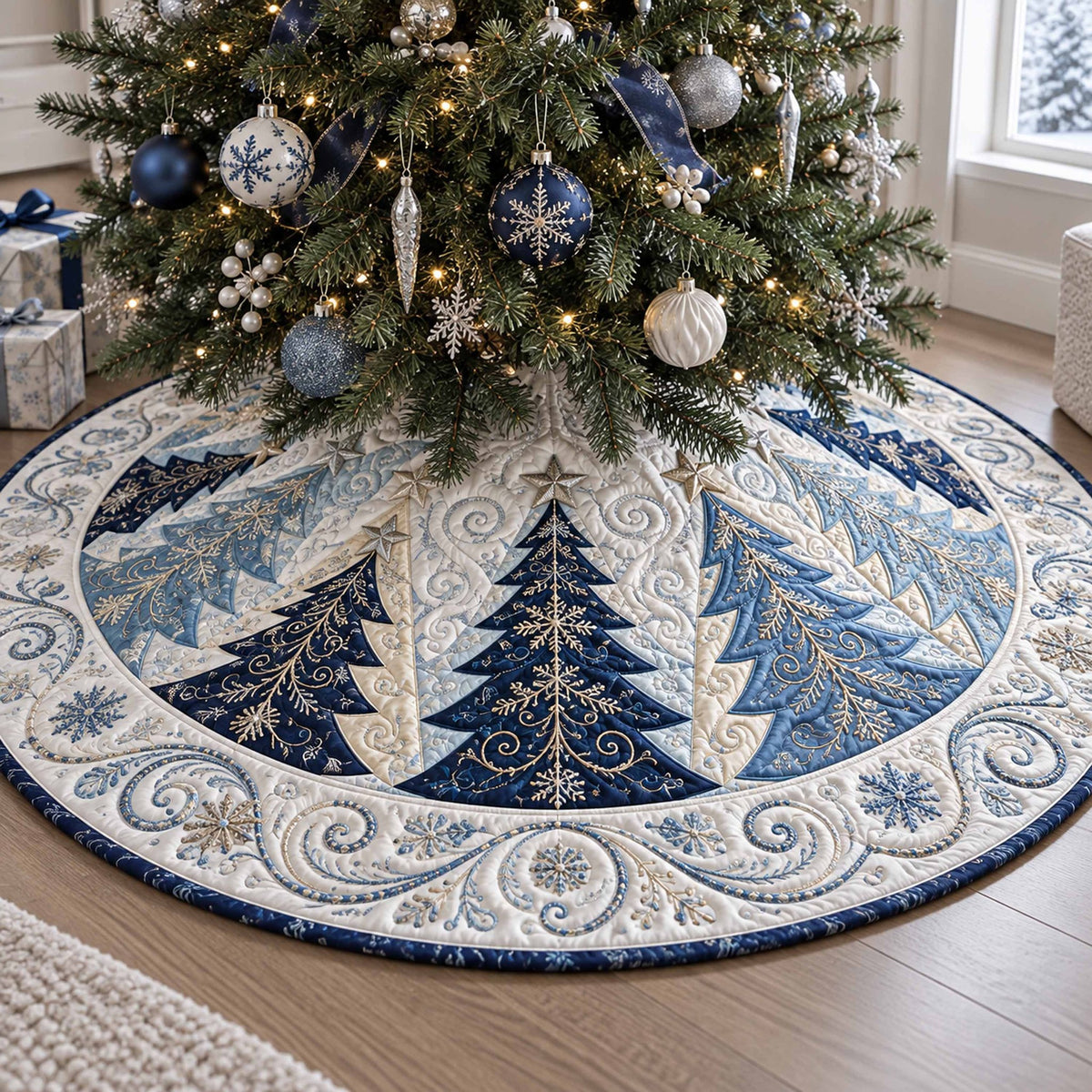 Frosted Fir Christmas Tree Skirt