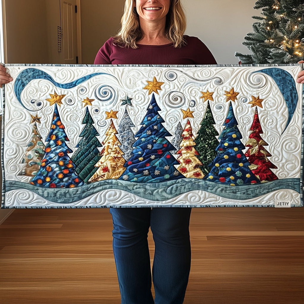 Frosted Pinescape Table Runner