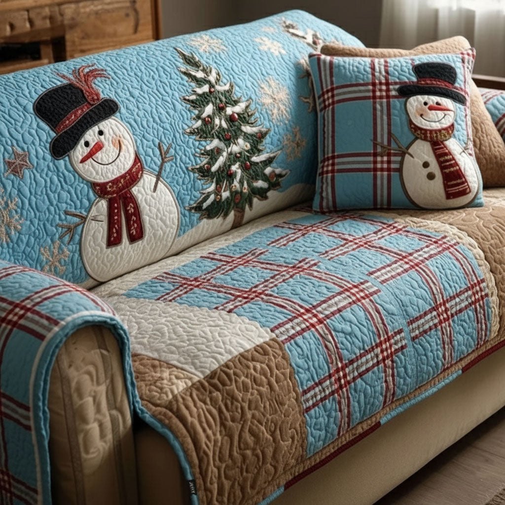 Frosty Blue Festive Nights Sofa Cover