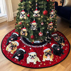 Frosty Bulldog Christmas Tree Skirt