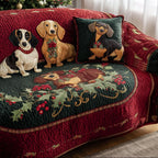 Frosty Dachshund Sofa Cover