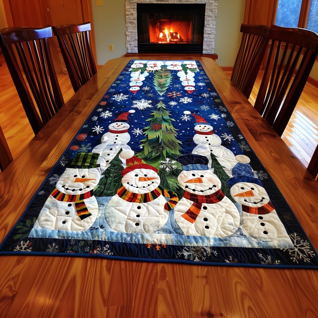Frosty Evergreen Table Runner