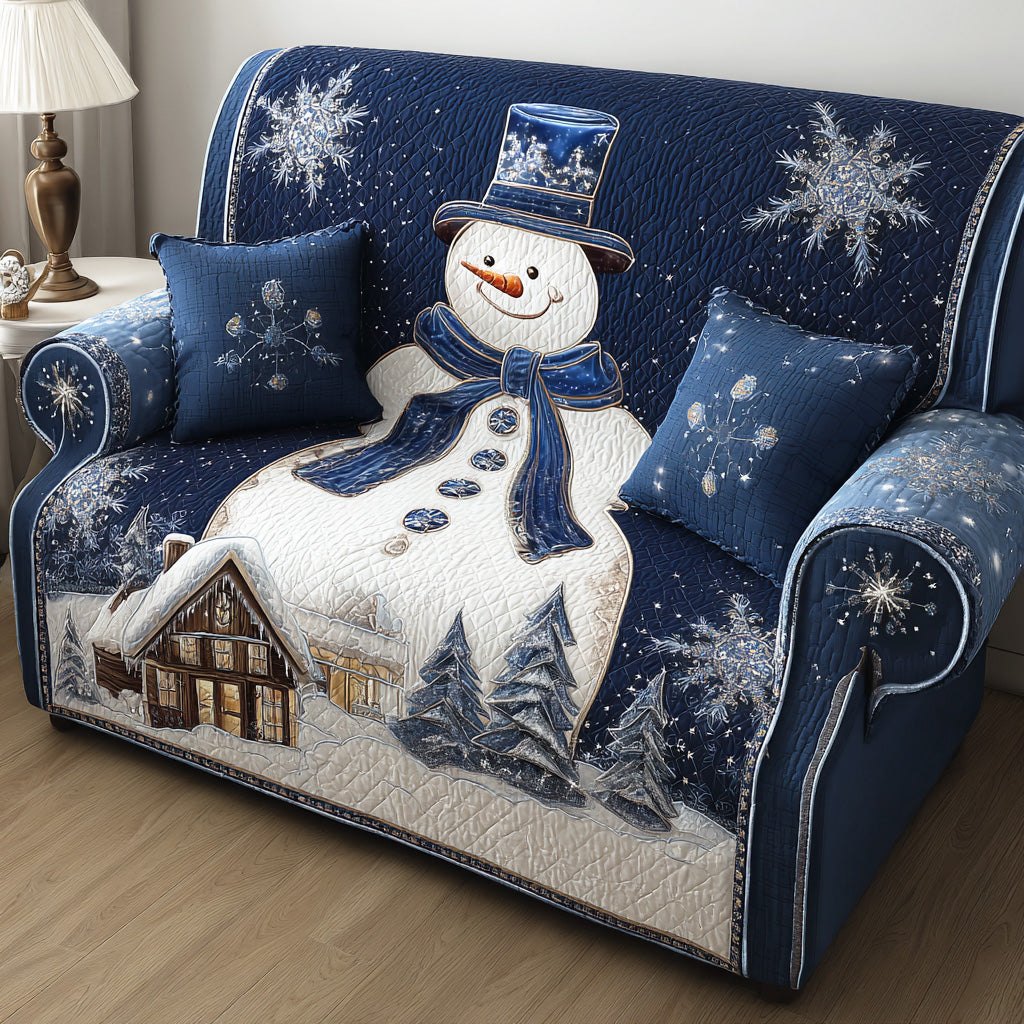 Frosty Lane Snowman Sofa Cover