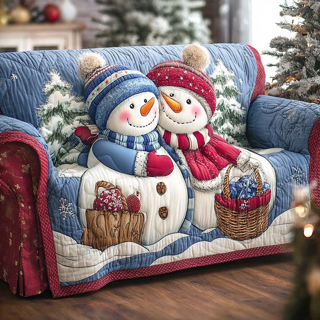 Frosty Love Story Sofa Cover
