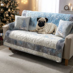 Frosty Paw Holiday Sofa Cover