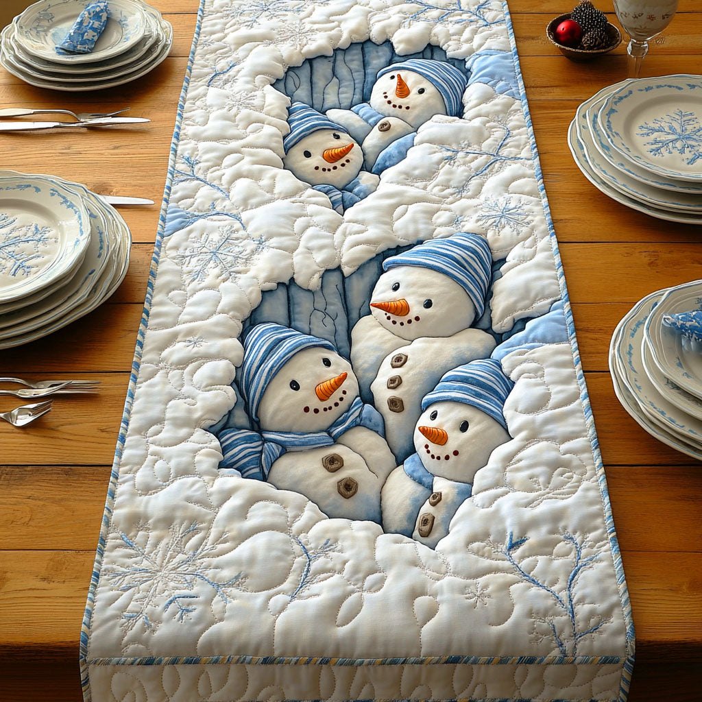 Frosty Smile Night Table Runner