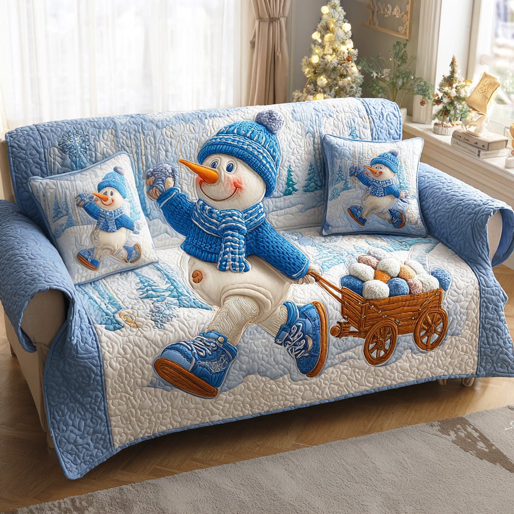 Frosty Winter Joy Sofa Cover