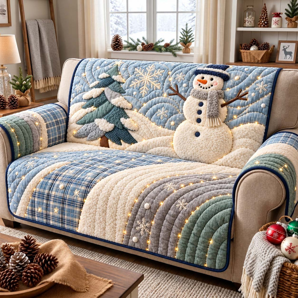 Frosty Winter Wishes Sofa Cover