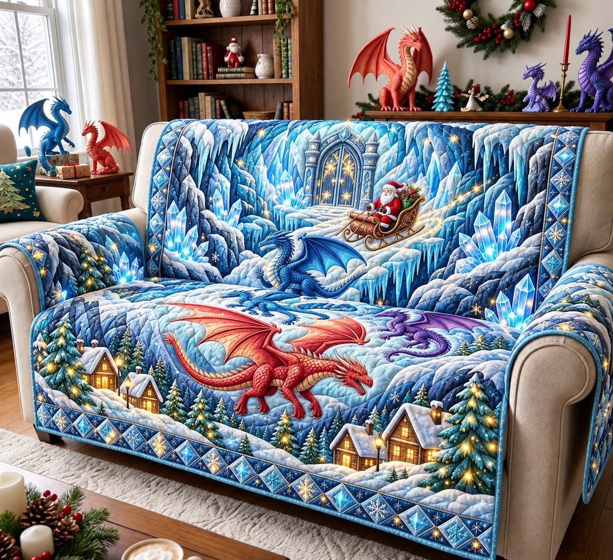 Frozen Dragon Kingdom Sofa Cover