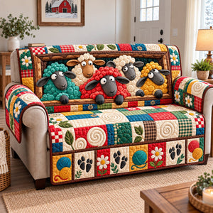 Funky Sheep Parade Sofa Cover - Made to Order