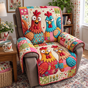 Funny Rooster Pair Patchwork Sofa Cover - Made to Order