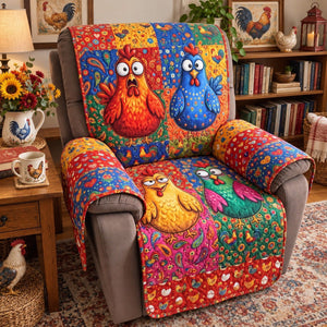 Wide Eyed Chickens Bold Patchwork Sofa Cover - Made to Order