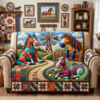 Funny Farm Horses Sofa Cover