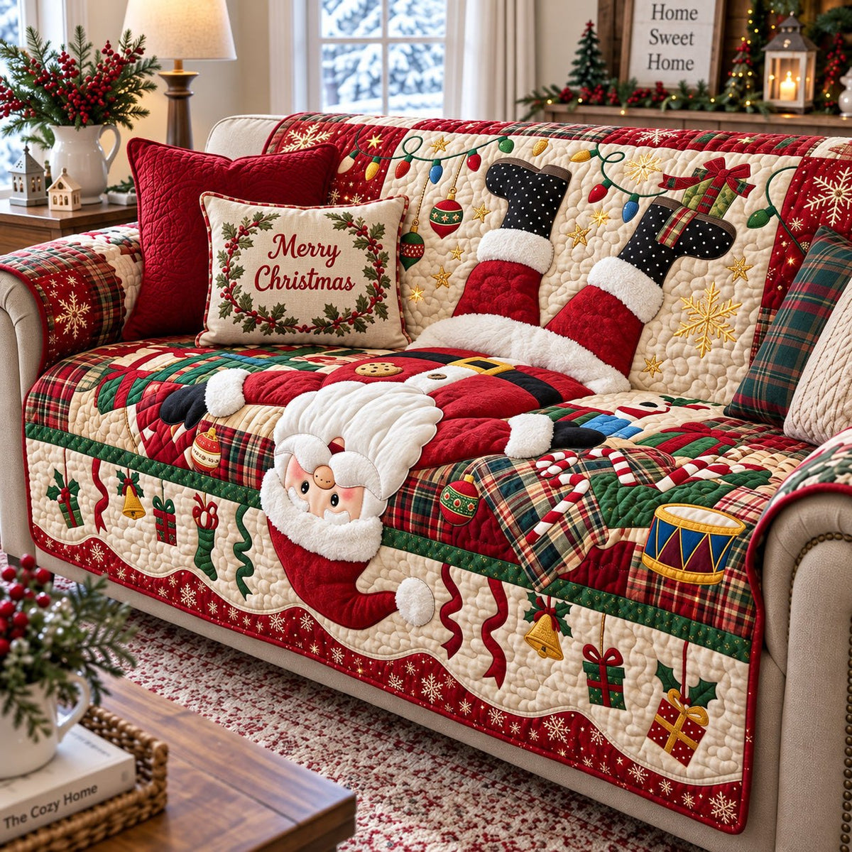 Funny Santa Sofa Cover