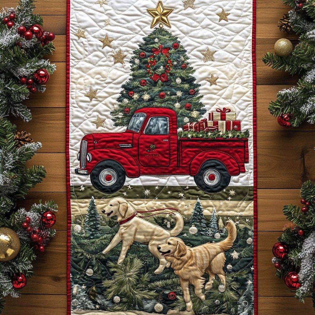 Furry Friends Christmas Trail Table Runner