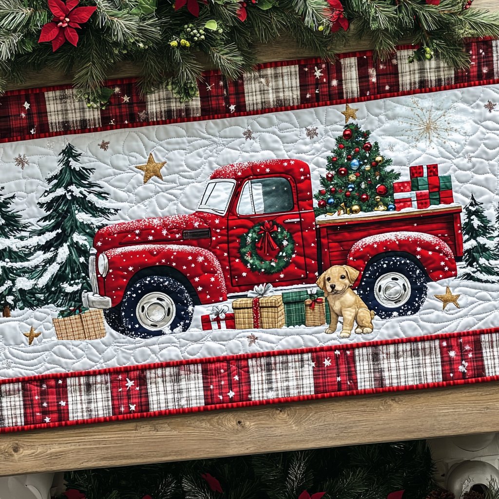 Furry Holiday Joyride Table Runner