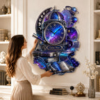 Personalized Cosmic Observatory Book Wall Clock — personalized with a custom name
