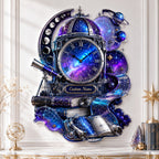 Personalized Cosmic Observatory Book Wall Clock — personalized with a custom name